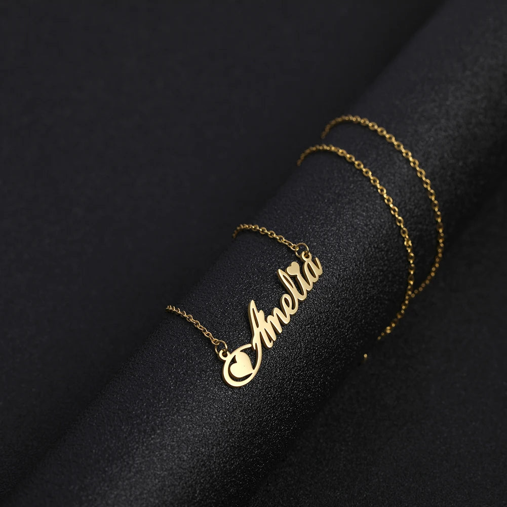 Signature Glow™ Custom Silve Choker – Personalized Stainless Steel Name Necklace