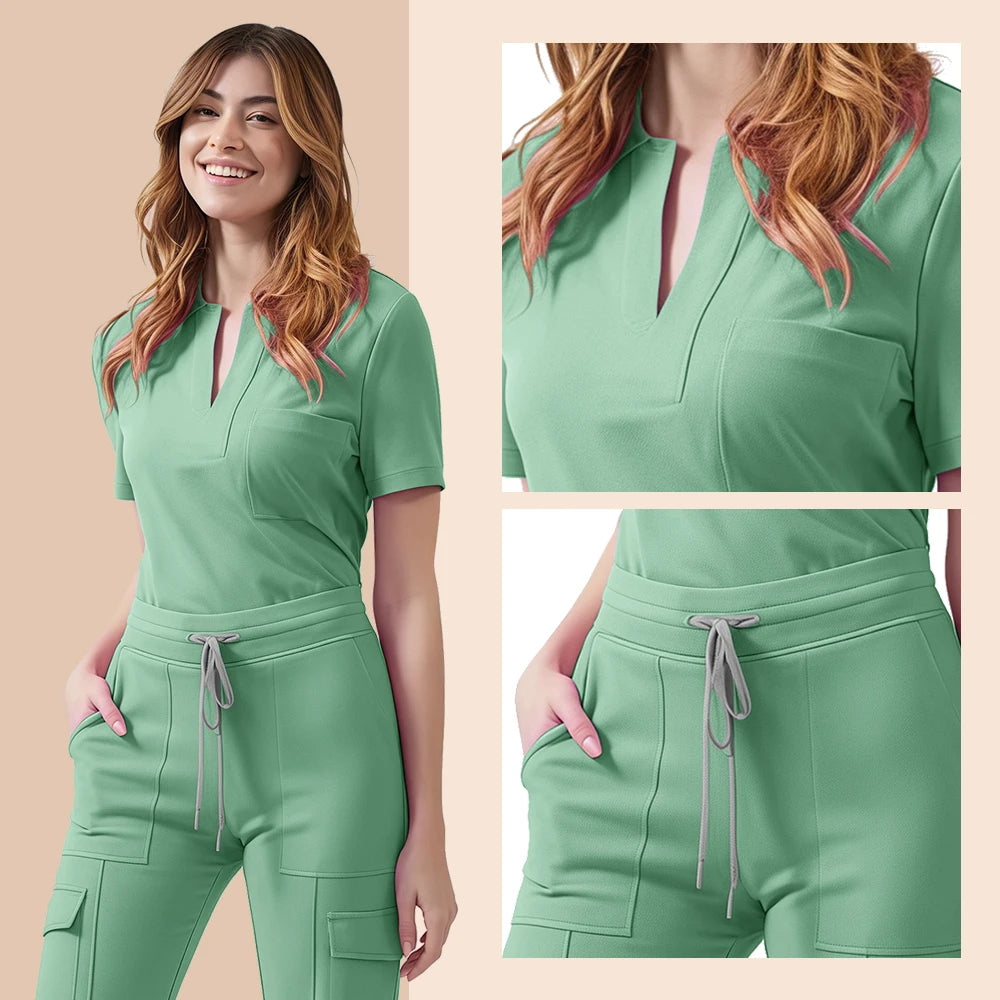 ScrubEssence Women’s Medical Uniform – 2-Piece Set with Pocket Top & Pants