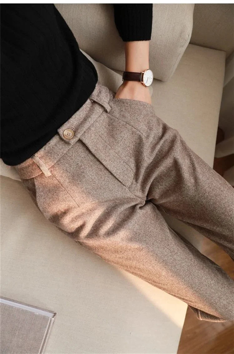 WoolGleam™ High-Waist Harem Pants