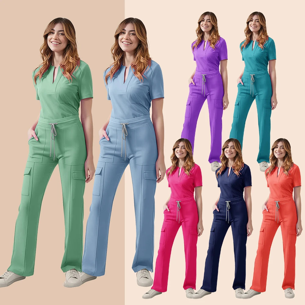 ScrubEssence Women’s Medical Uniform – 2-Piece Set with Pocket Top & Pants