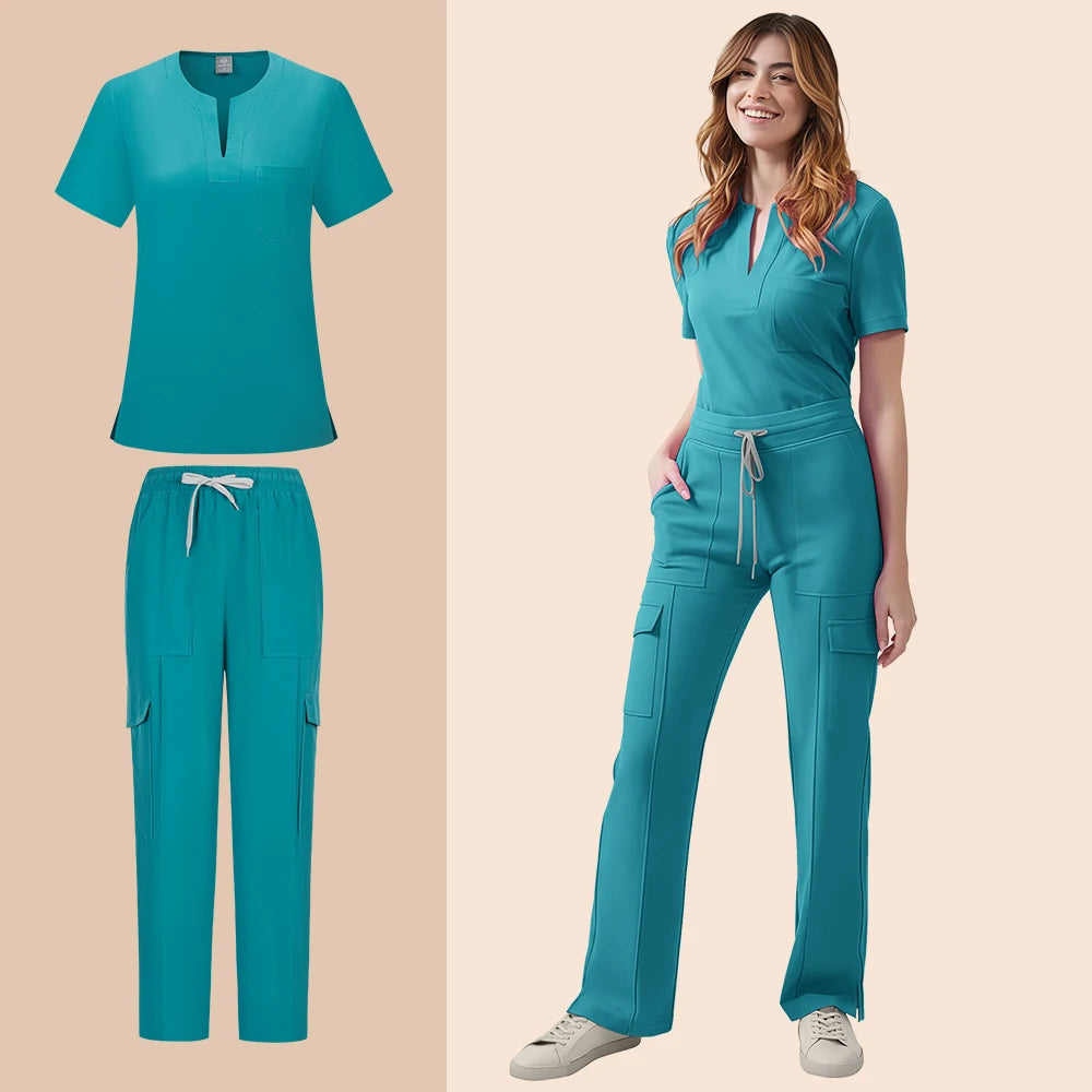 ScrubEssence Women’s Medical Uniform – 2-Piece Set with Pocket Top & Pants