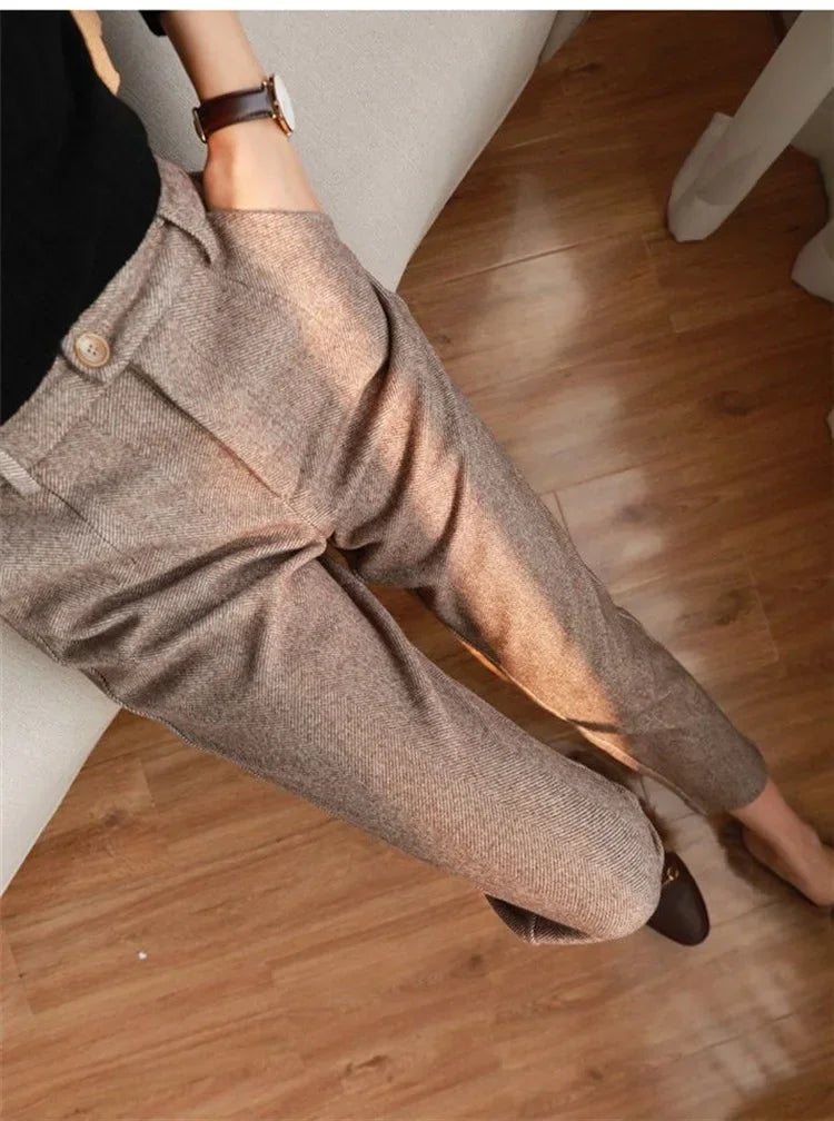 WoolGleam™ High-Waist Harem Pants