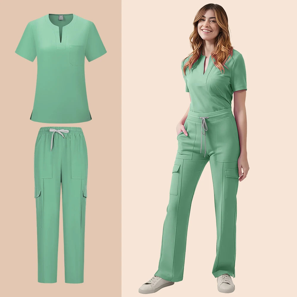 ScrubEssence Women’s Medical Uniform – 2-Piece Set with Pocket Top & Pants