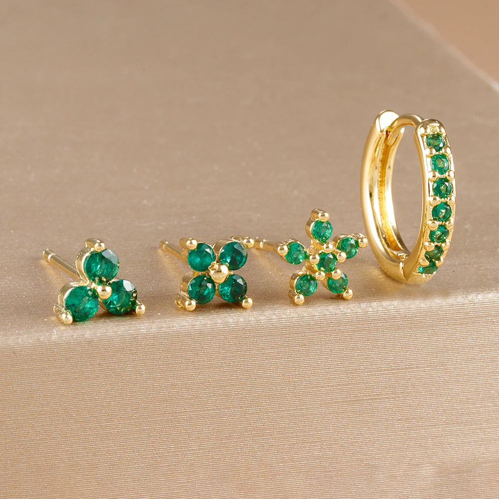 Aurora Bloom™ Earring Set – 4 PCS Stainless Steel 18 Gold