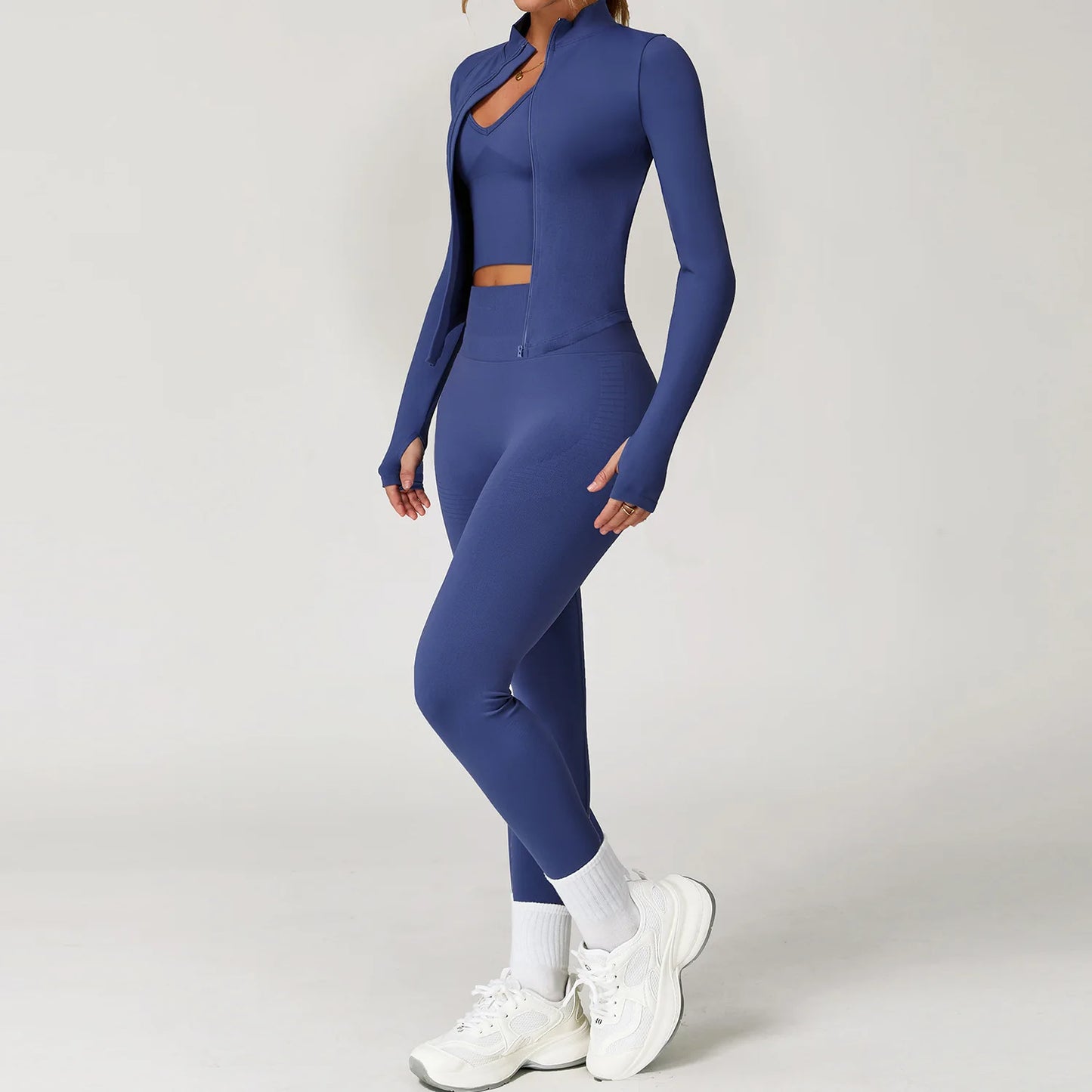FlexAura™ Seamless Yoga Set - 2/3 PCS Bra, Leggins and Jacket set