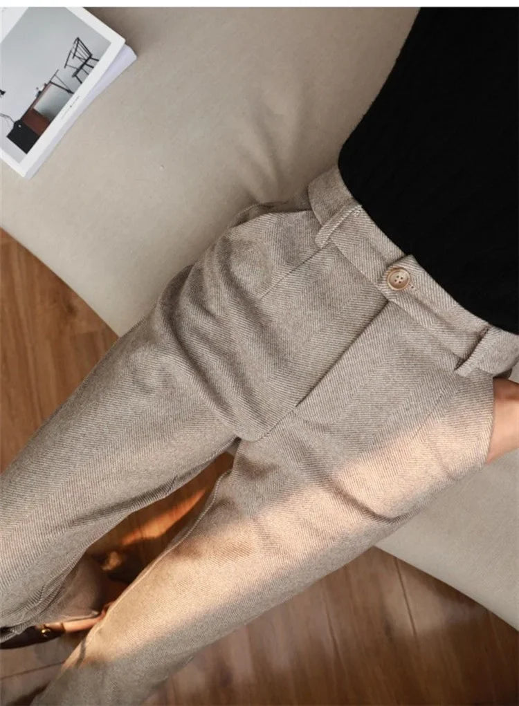 WoolGleam™ High-Waist Harem Pants
