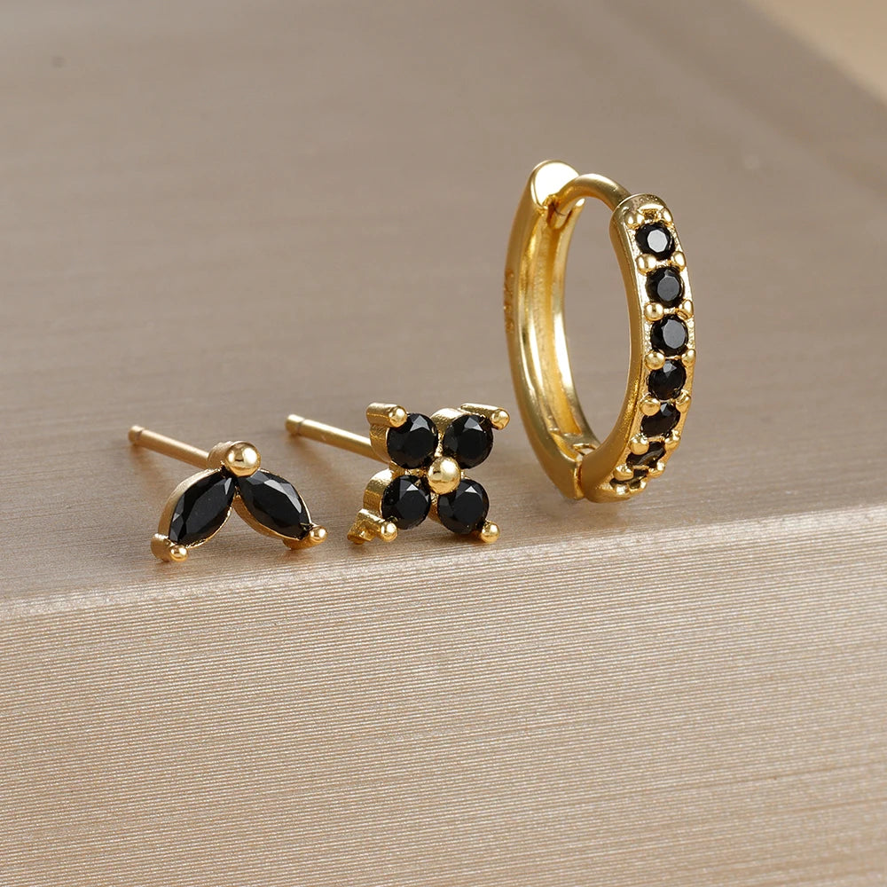 Aurora Bloom™ Earring Set 3PCS Stainless Steel Gold
