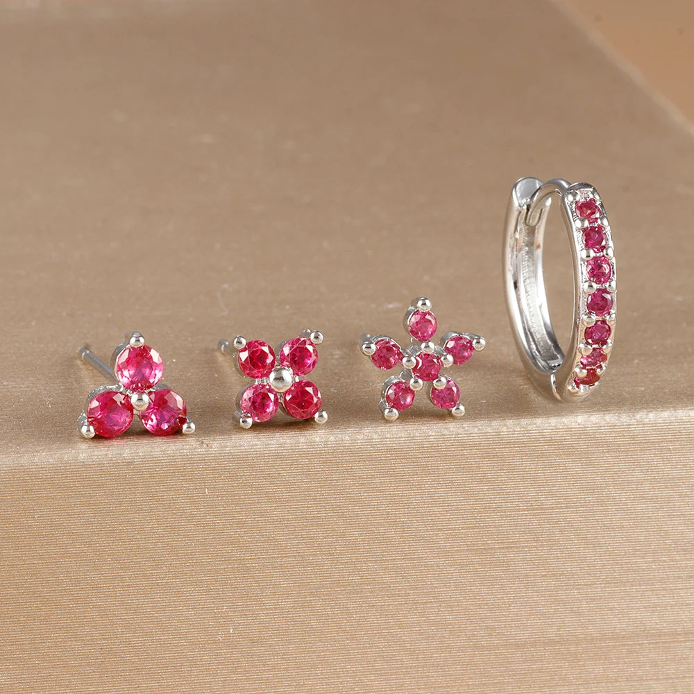 Aurora Bloom™ Earring Set – 4 PCS Stainless Steel 18 Gold