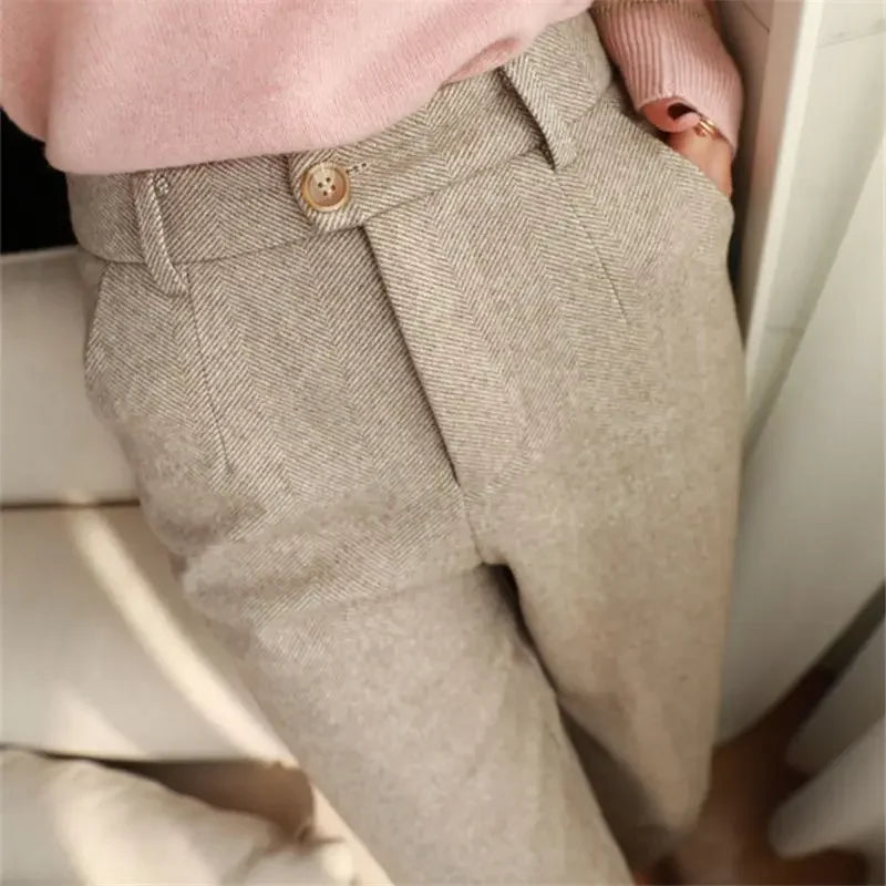 WoolGleam™ High-Waist Harem Pants