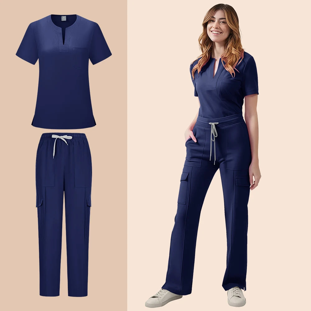 ScrubEssence Women’s Medical Uniform – 2-Piece Set with Pocket Top & Pants