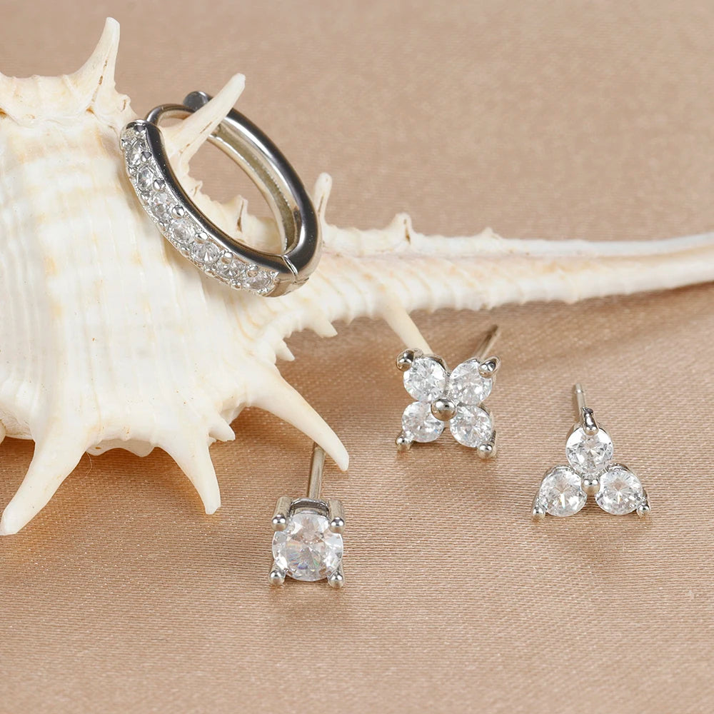 Aurora Bloom™ Earring Set – 4 PCS Stainless Steel 18 Gold
