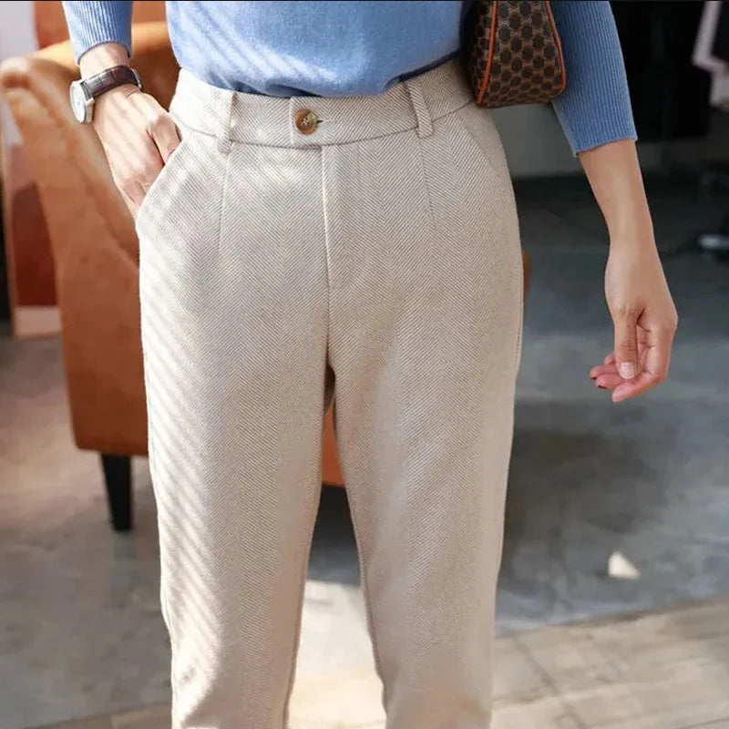 WoolGleam™ High-Waist Harem Pants