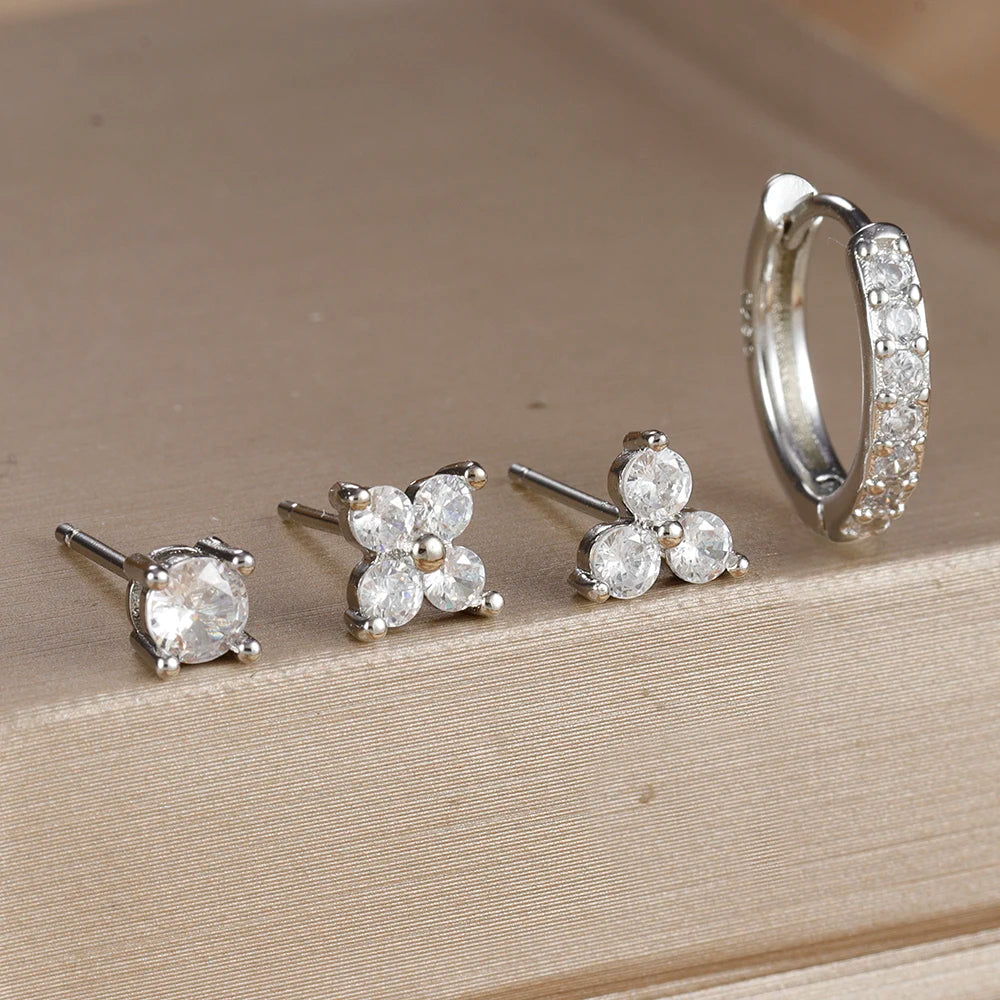 Aurora Bloom™ Earring Set – 4 PCS Stainless Steel 18 Gold