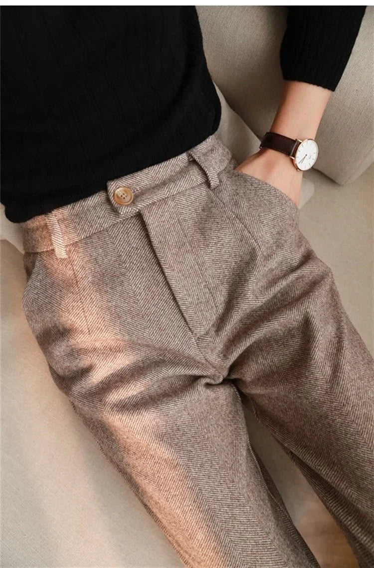 WoolGleam™ High-Waist Harem Pants