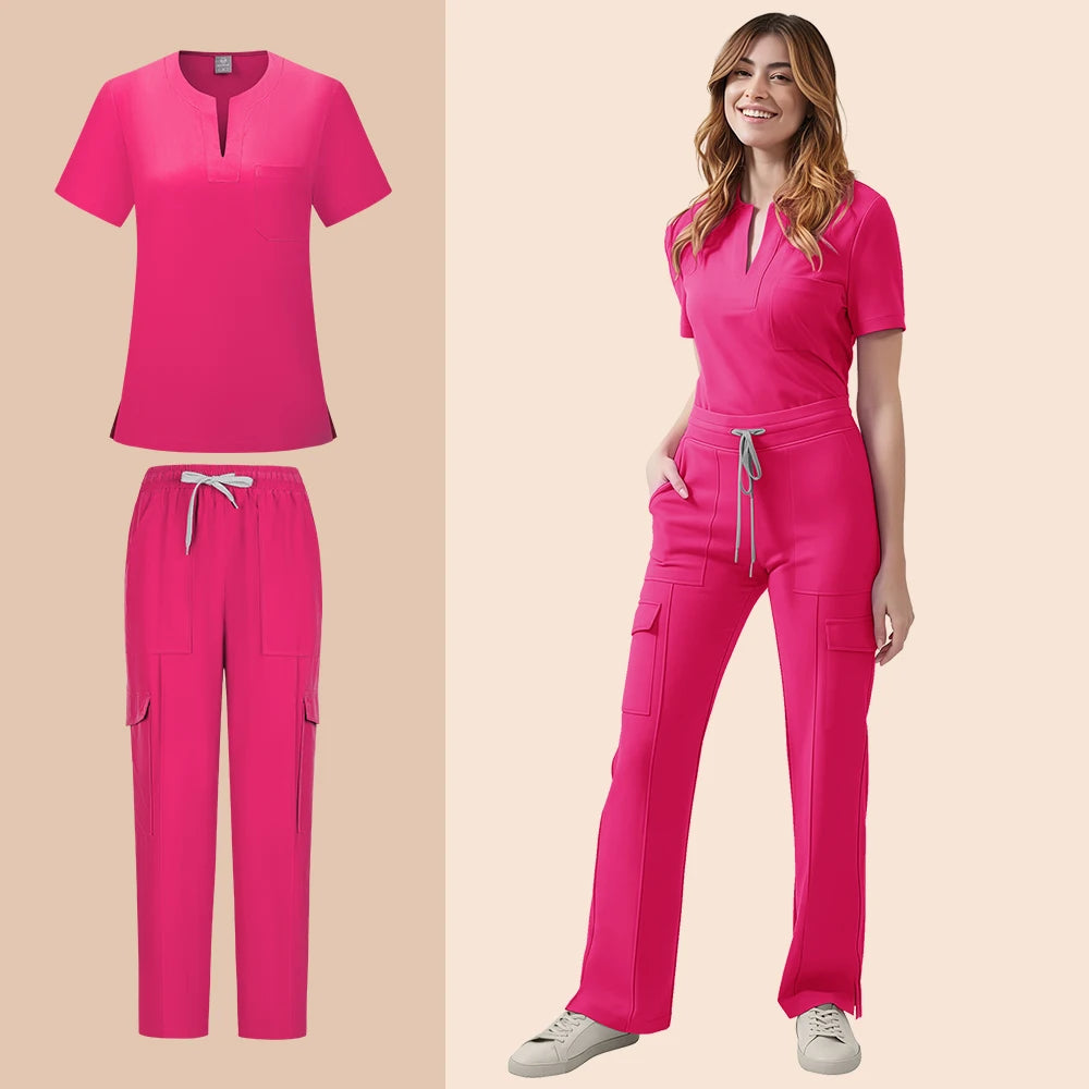ScrubEssence Women’s Medical Uniform – 2-Piece Set with Pocket Top & Pants