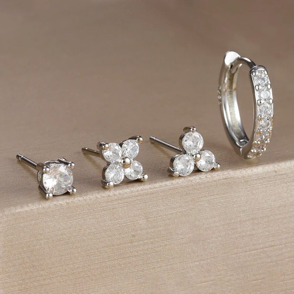Aurora Bloom™ Earring Set – 4 PCS Stainless Steel 18 Gold