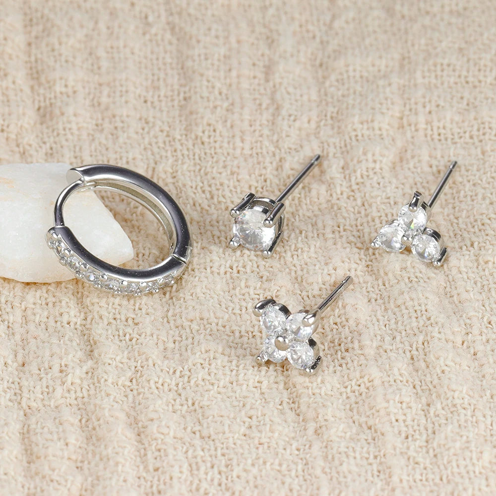 Aurora Bloom™ Earring Set – 4 PCS Stainless Steel 18 Gold