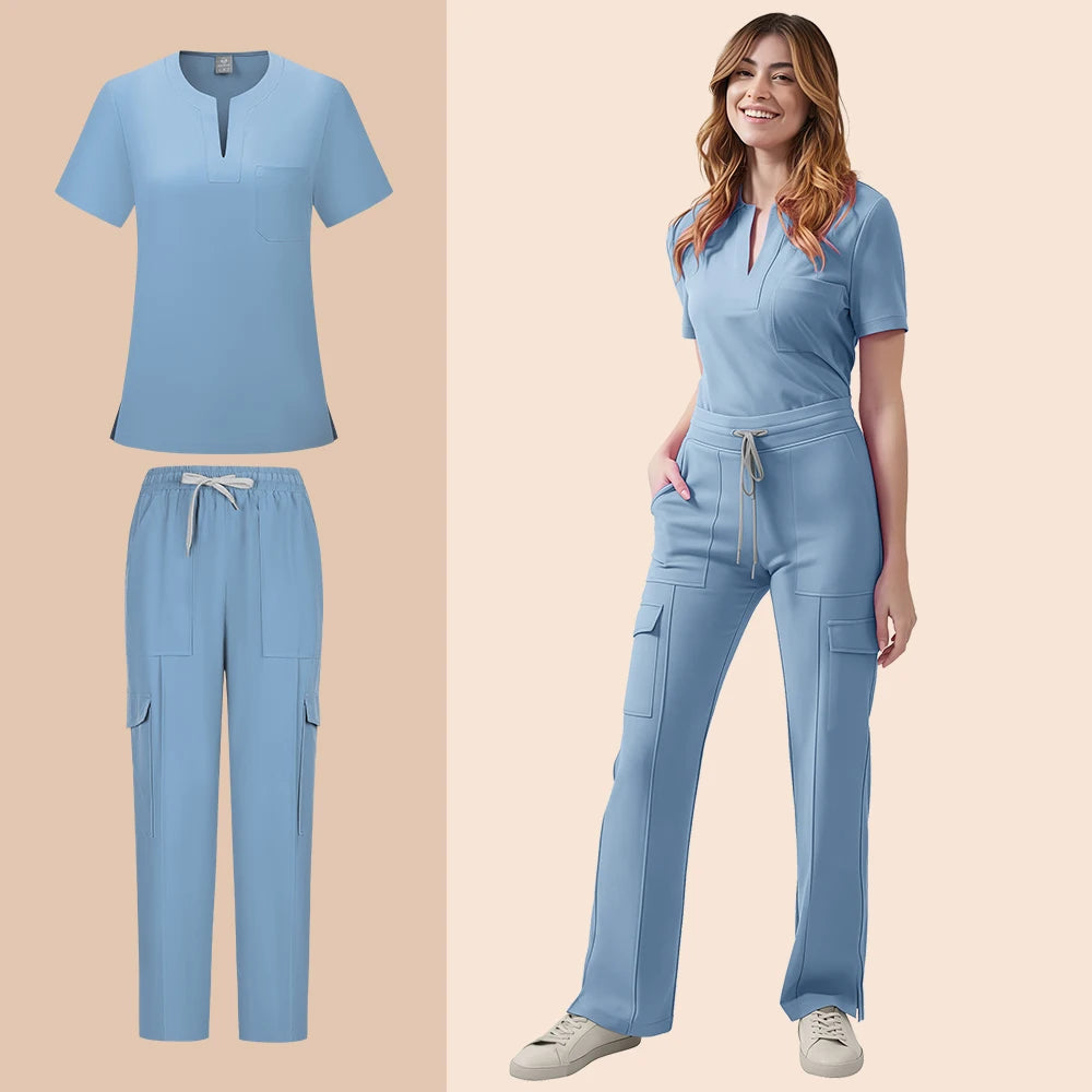 ScrubEssence Women’s Medical Uniform – 2-Piece Set with Pocket Top & Pants