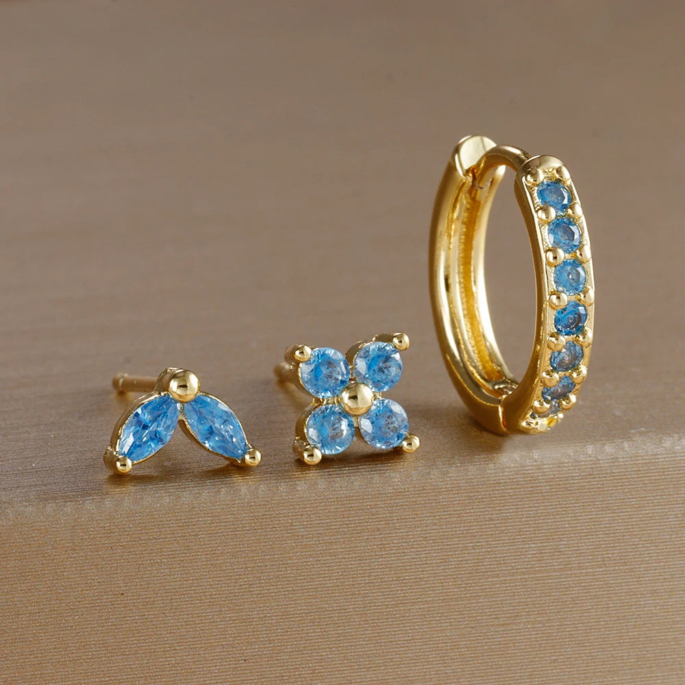 Aurora Bloom™ Earring Set 3PCS Stainless Steel Gold