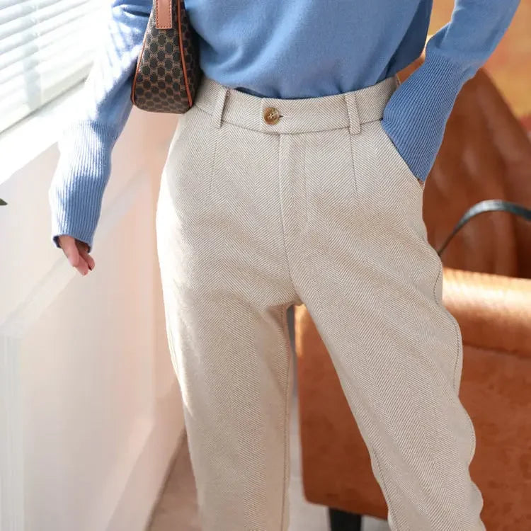 WoolGleam™ High-Waist Harem Pants
