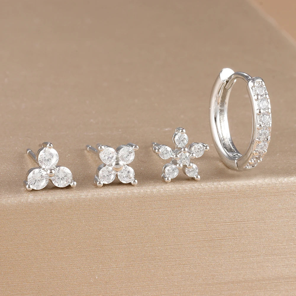 Aurora Bloom™ Earring Set – 4 PCS Stainless Steel 18 Gold
