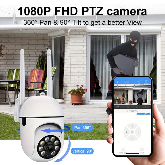 Wifi Camera 1080P HD Speed Dome Auto Tracking Camera Smart Home Outdoor Wireless WIFI Camera Surveillance Night Vision Monitor