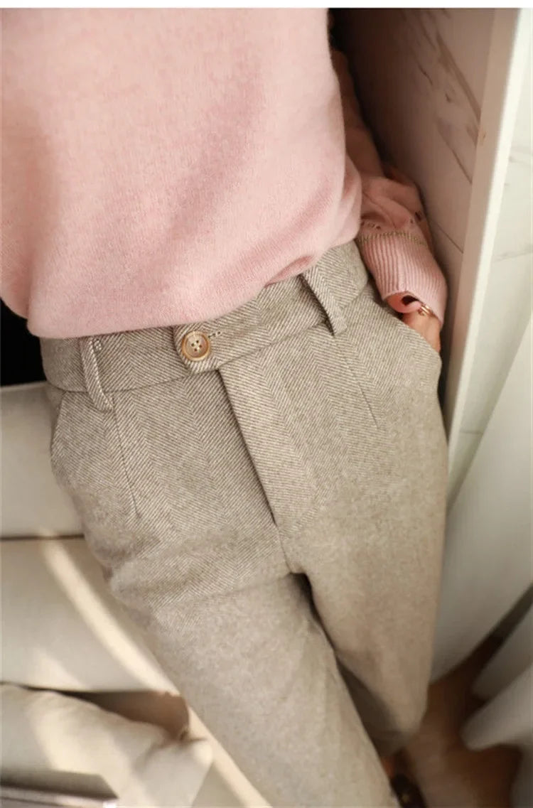 WoolGleam™ High-Waist Harem Pants