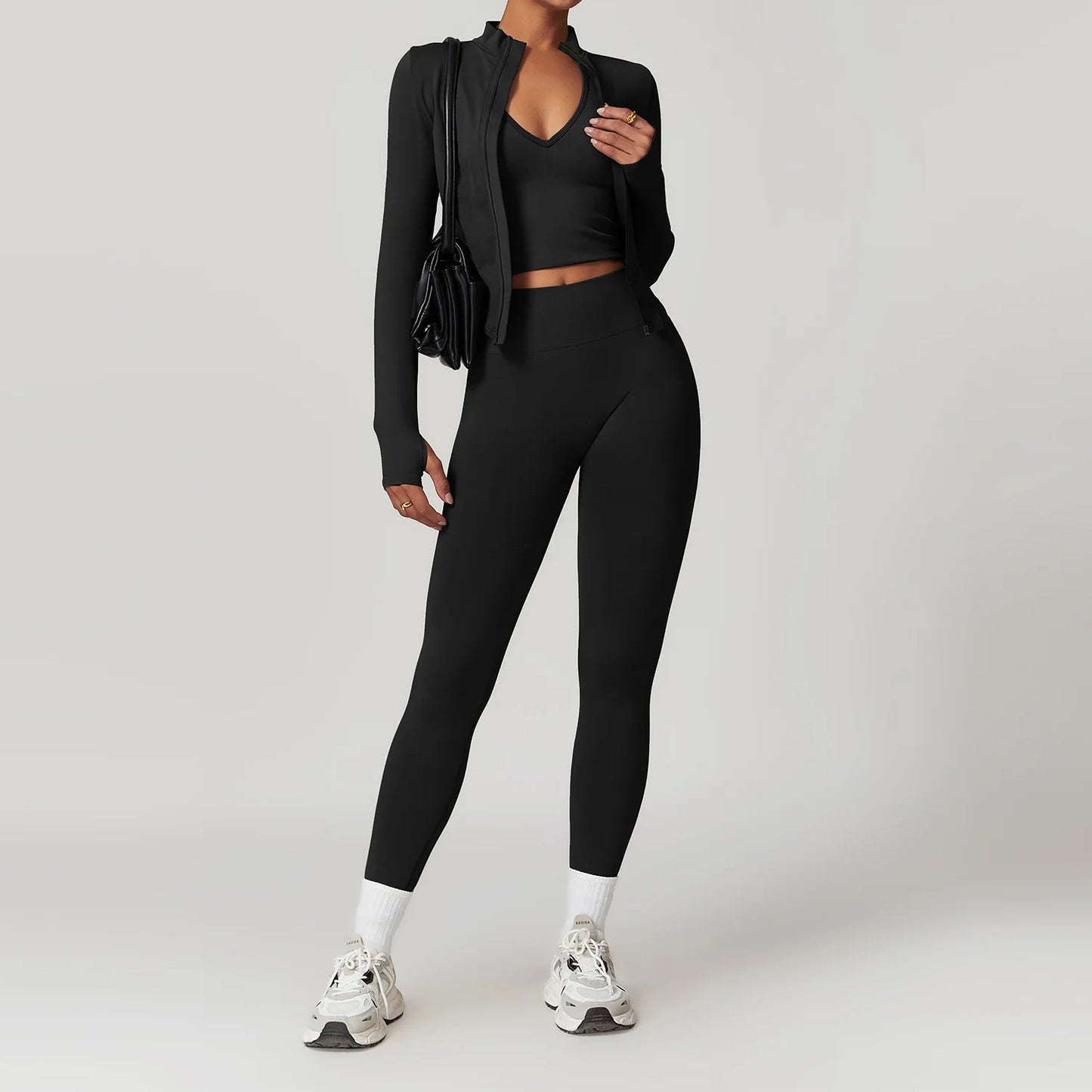 FlexAura™ Seamless Yoga Set - 2/3 PCS Bra, Leggins and Jacket set