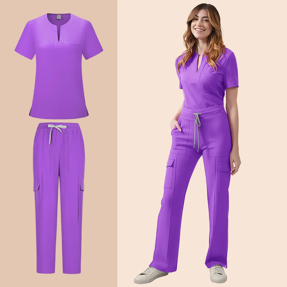 ScrubEssence Women’s Medical Uniform – 2-Piece Set with Pocket Top & Pants