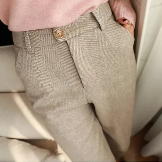 WoolGleam™ High-Waist Harem Pants