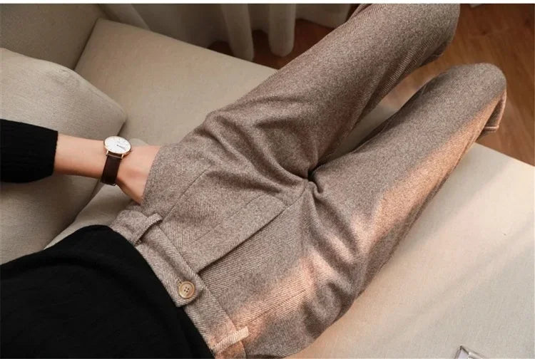 WoolGleam™ High-Waist Harem Pants