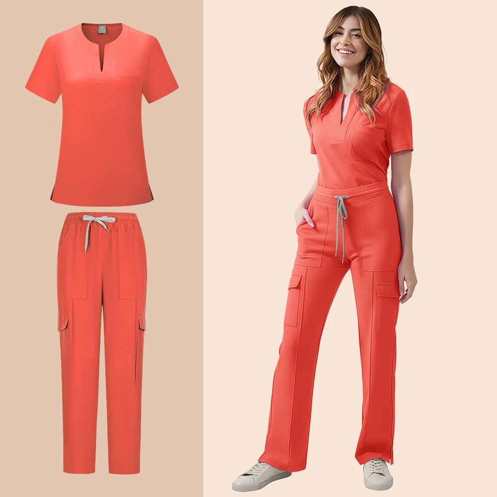 ScrubEssence Women’s Medical Uniform – 2-Piece Set with Pocket Top & Pants