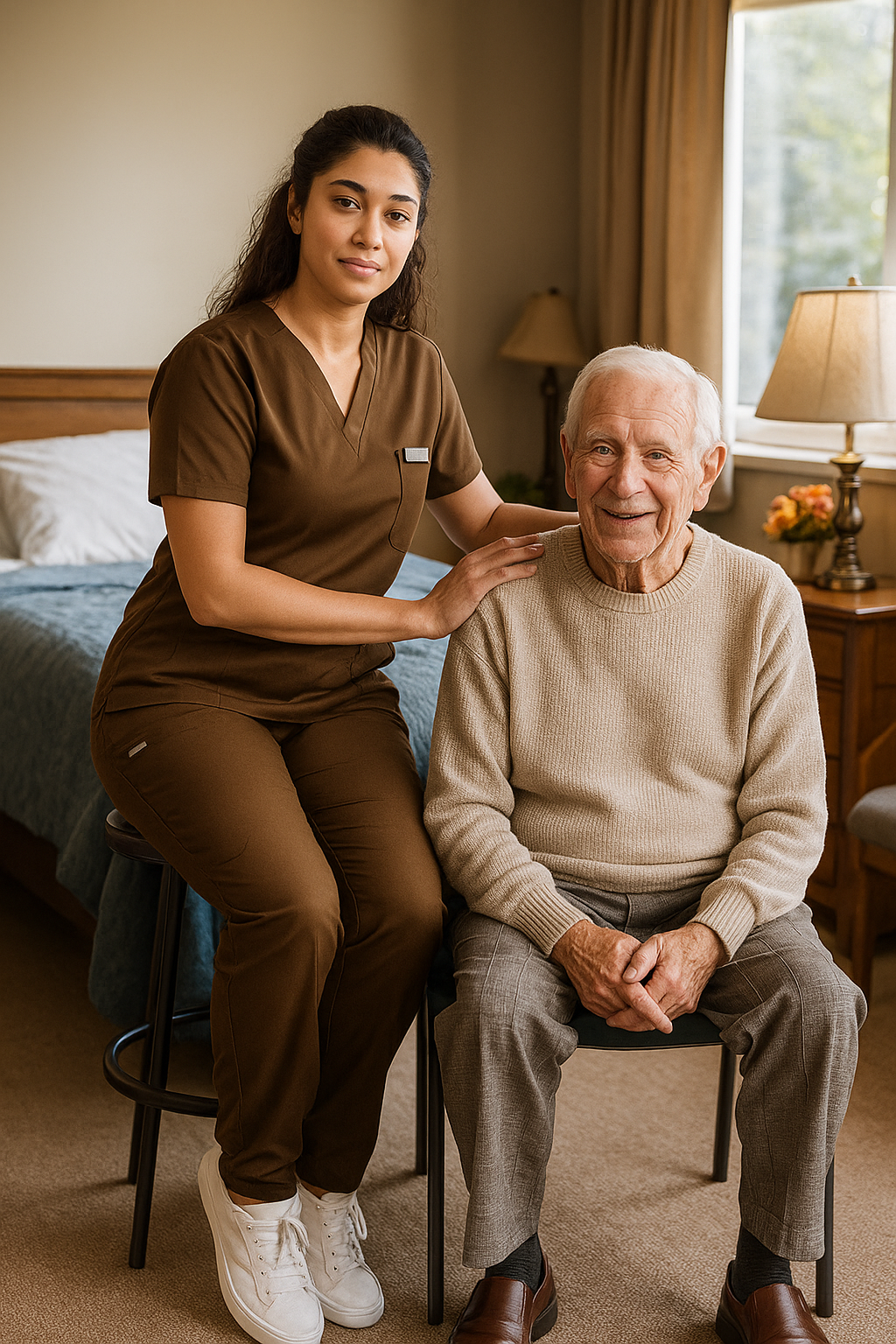 Premium Women’s Nursing Scrubs Jogger Set – Short Sleeve V-Neck Top & Stretch Pants