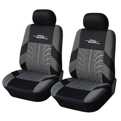 Universal Car Seat Protector Set – Stylish Embroidery & Tire Track Detail