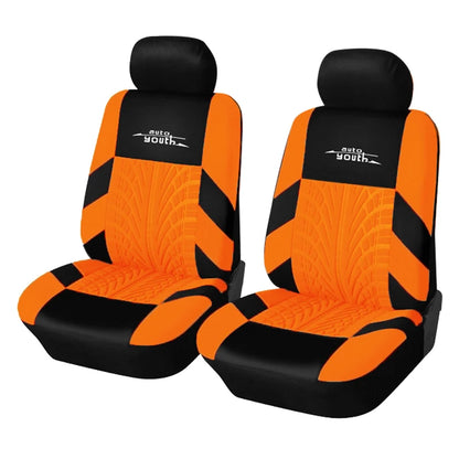 Universal Car Seat Protector Set – Stylish Embroidery & Tire Track Detail