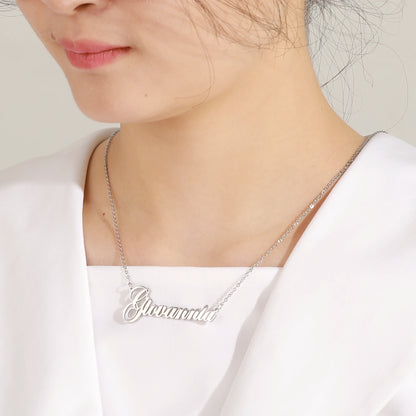 Signature Glow™ Custom Silve Choker – Personalized Stainless Steel Name Necklace