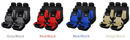 Universal Car Seat Protector Set – Stylish Embroidery & Tire Track Detail