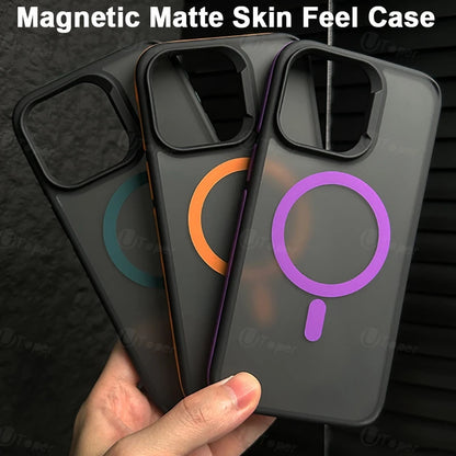 SnapGuard Frosted Magnetic iPhone Case – Shockproof Bicolor Hard Shell for Iphone