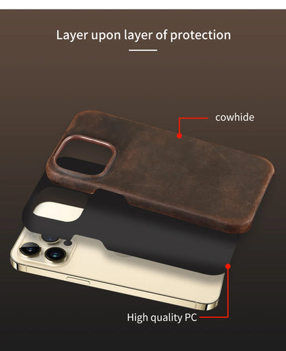 MagLux™ Retro Pull-Up Geniune Leather Case for iPhone 15/16 Series