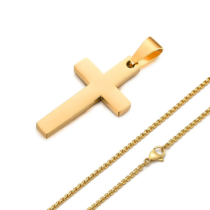 IronFaith™ Stainless Cross Necklace Anti-allergy. Waterproof. Built to last.