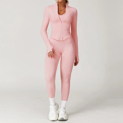 FlexAura™ Seamless Yoga Set - 2/3 PCS Bra, Leggins and Jacket set