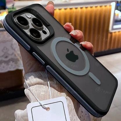SnapGuard Frosted Magnetic iPhone Case – Shockproof Bicolor Hard Shell for Iphone