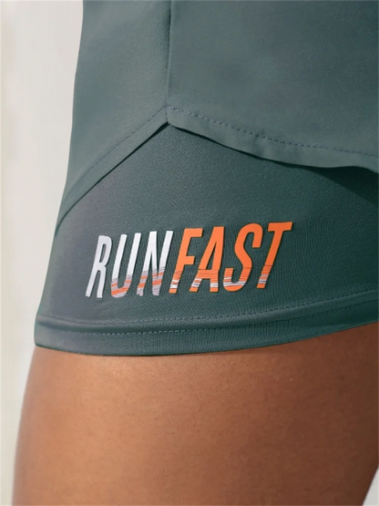 MoveFit Dual-Layer Yoga Shorts for Women – High Rise Elastic Training Pants