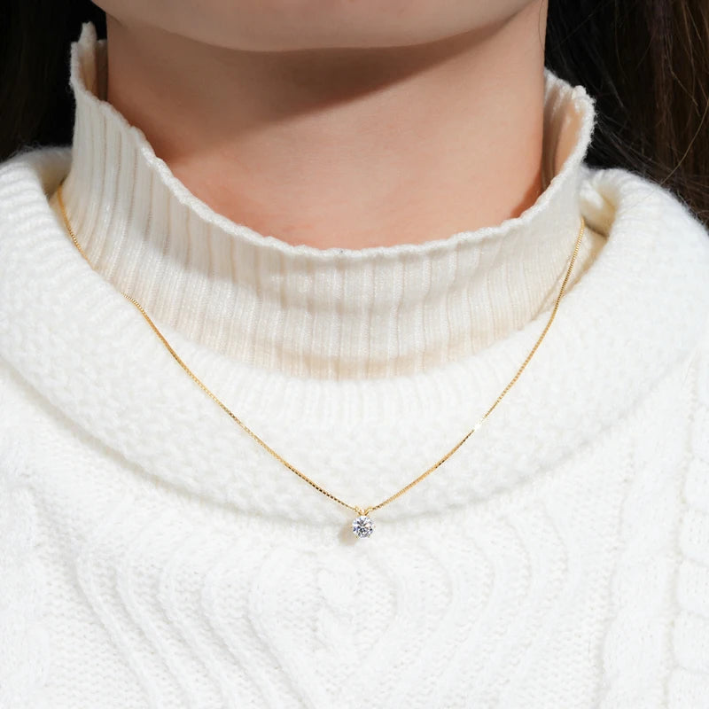 PureGlow™ 925 Silver Moissanite Necklace – Certified Gift Edition