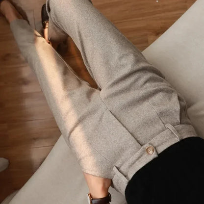 WoolGleam™ High-Waist Harem Pants