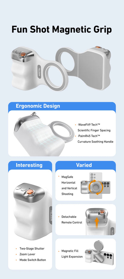 TELESIN™ Magnetic Smart Grip Handle – Shoot Like a Pro