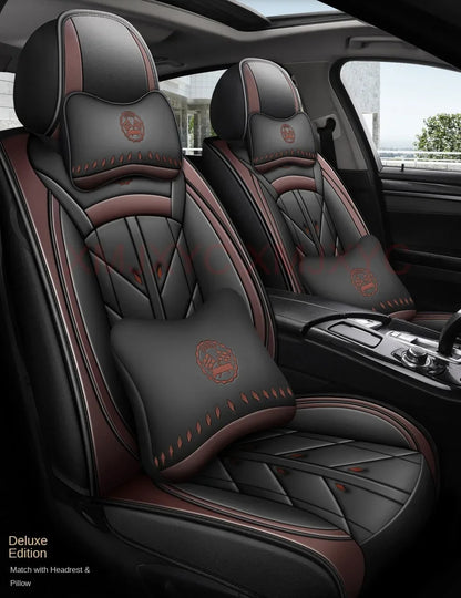 Lux Car Seat Covers, Universal Style Full Coverage Car Seat Cover for Mazda CX5 CX30 Volvo V40 Renault Megane Clio 3 Rav4 Car Accessories Pu Leather