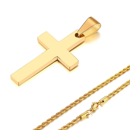 IronFaith™ Stainless Cross Necklace Anti-allergy. Waterproof. Built to last.