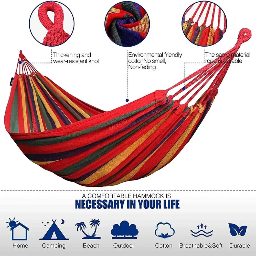 CottonLounge™ 2-Person Hammock — clean, cozy, and brandable.