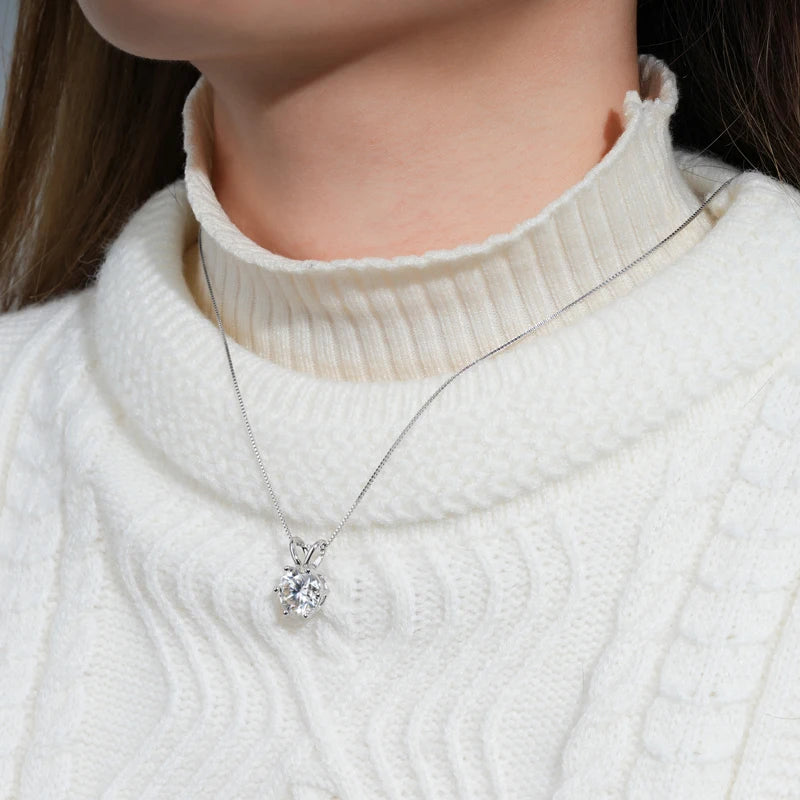 PureGlow™ 925 Silver Moissanite Necklace – Certified Gift Edition